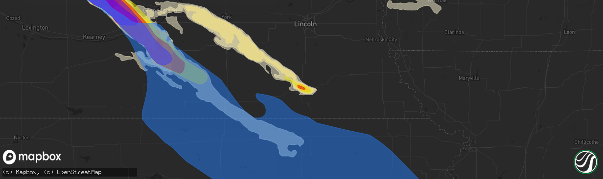 Hail Map in Beatrice NE on June 7 2022 HailTrace